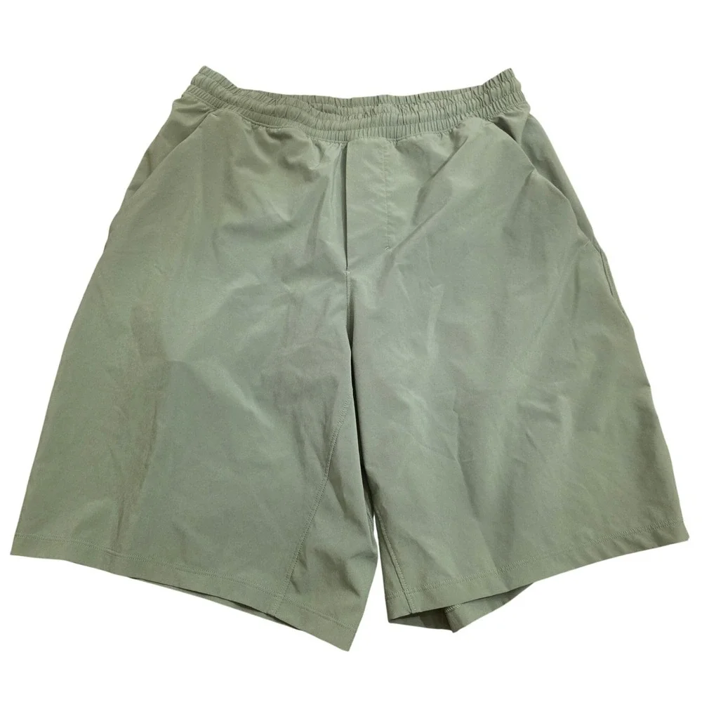 Lululemon Mens Pace Breaker 9 Inch Shorts Sage Green Olive Athletic Gym Small